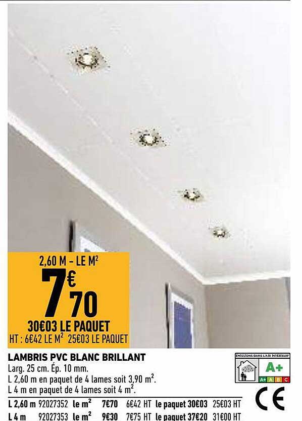 lambris pvc blanc brillant