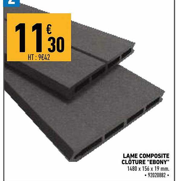 lame composite clôture "ebony"