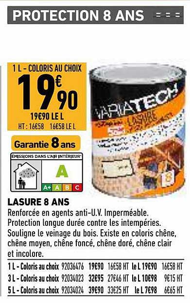 lasure 8 ans variatech