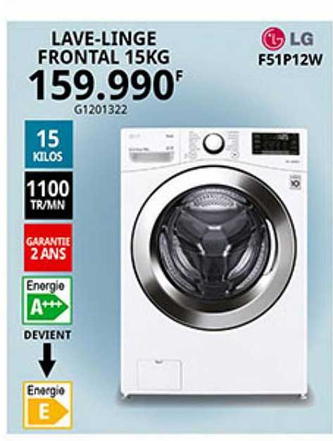lave-linge frontal 15kg lg