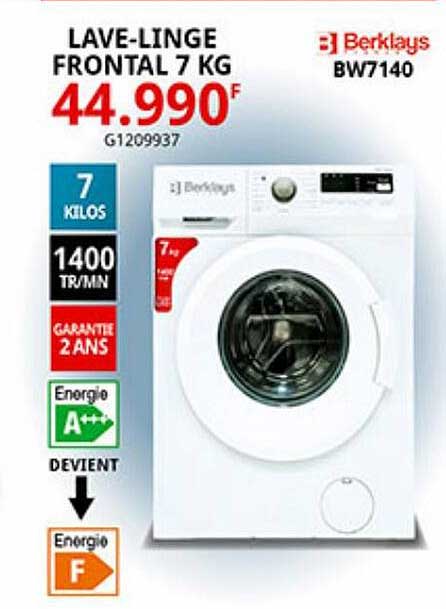 lave-linge frontal 7 kg berklays
