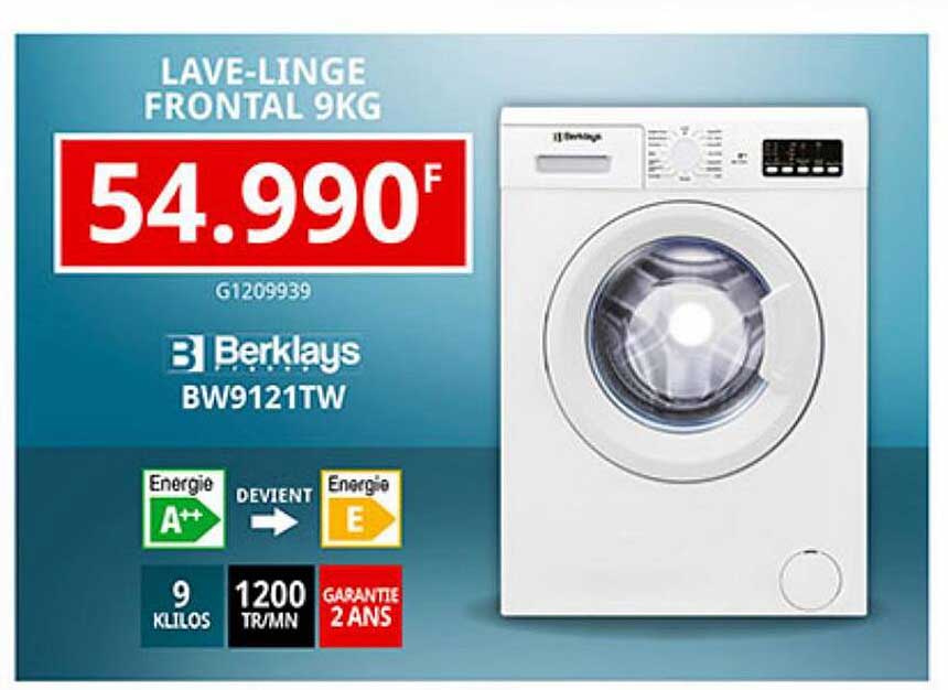 Lave-linge Frontal 9 Kg Berklays