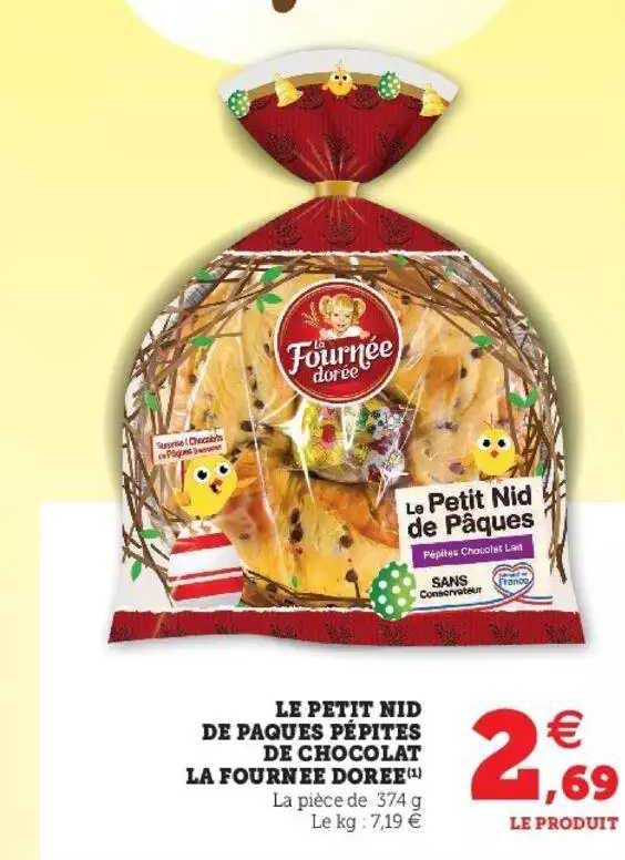 le petit nid de pâques pépites de chocolat la fournée dorée