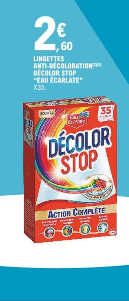 lingettes anti-décoloration décolor stop "eau écarlate"