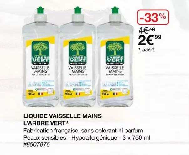 liquide vaisselle mains l'arbre vert