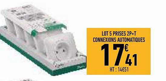 lot 5 prises 2p+t connexions automatiques