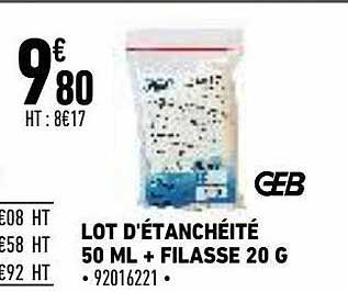lot d'étanchéité 50 ml + filasse 20 g geb