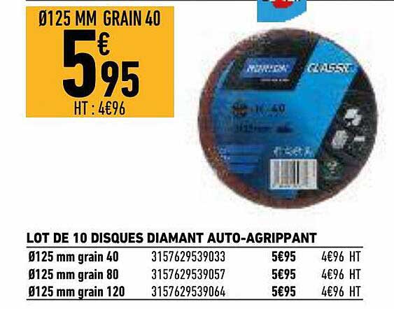 lot de 10 disques diamant auto-agrippant