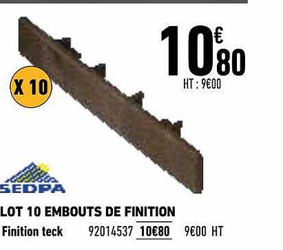 lot de 10 embouts de finition sedpa