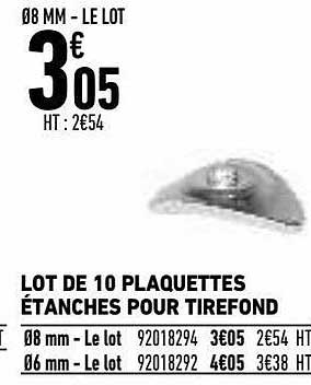lot de 10 plaquettes étanches pour tirefond