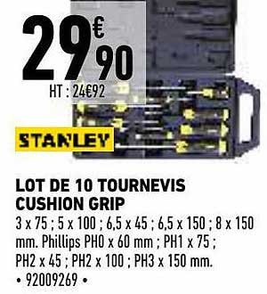 lot de 10 tournevis cushion grip staley