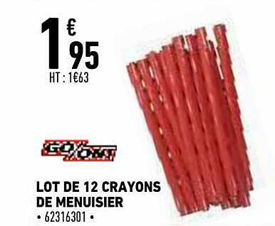lot de 12 crayons de menuisier go-on!