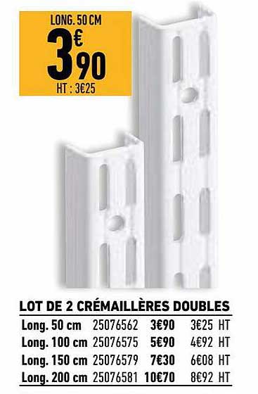 lot de 2 crémaillères doubles