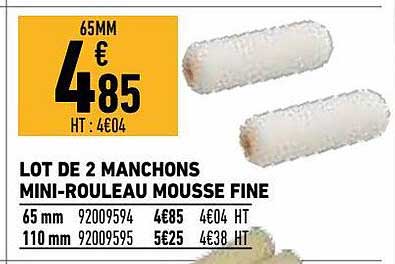 lot de 2 manchons mini-rouleau mousse fine
