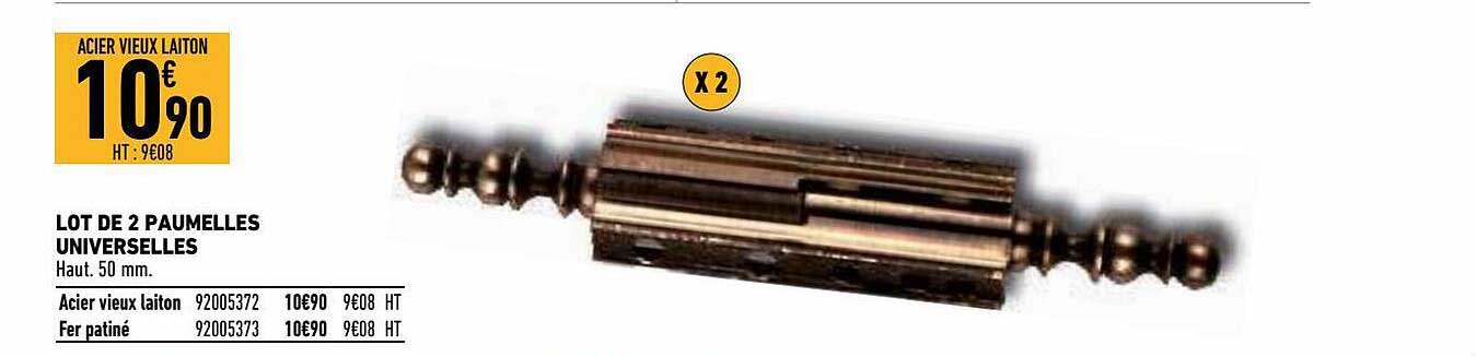 lot de 2 paumelles universelles