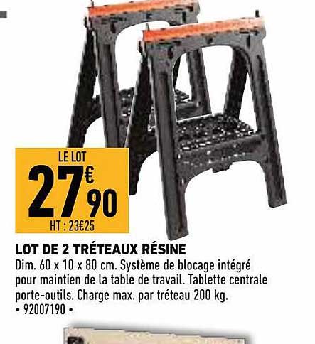 Lot De 2 Tréteaux Résine