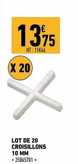 lot de 20 croisillons 10 mm