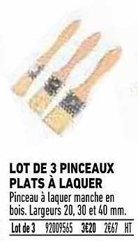 Lot De 3 Pinceaux Plats à Laquer