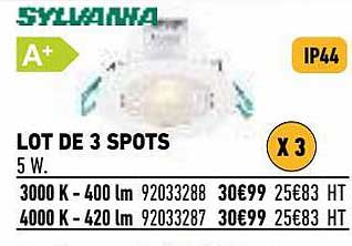 lot de 3 spots sylvania