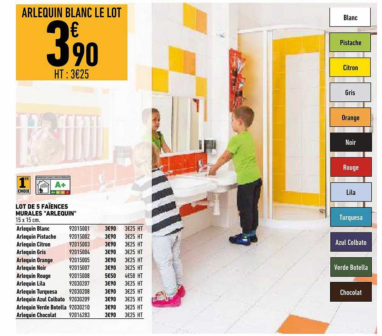 lot de 5 faïence murales "arlequin"