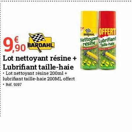 lot nettoyant résine + lubrifiant taille-haie