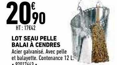 lot seau pelle balai à cendres