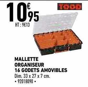 Mallette Organiseur 16 Godets Amovibles Tood