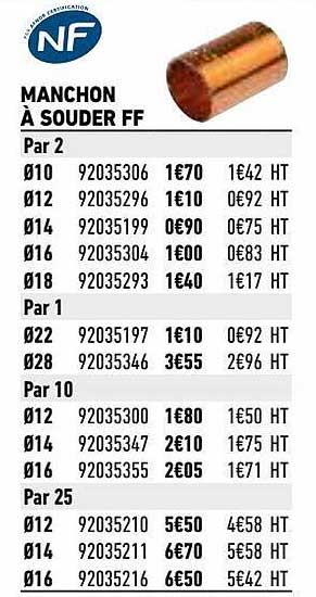 manchon à souder ff