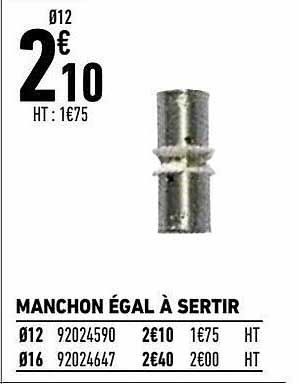 Manchon égal à Sertir