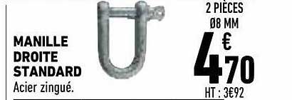 manille droite standard