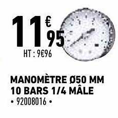 manomètre ø 50 mm 10 bars 1-4 mâle