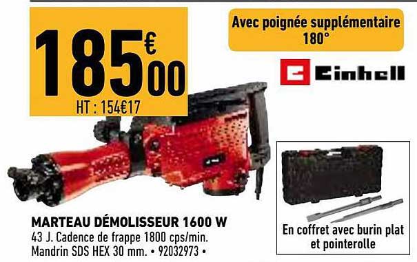 marteau démolisseur 1600 w einhell