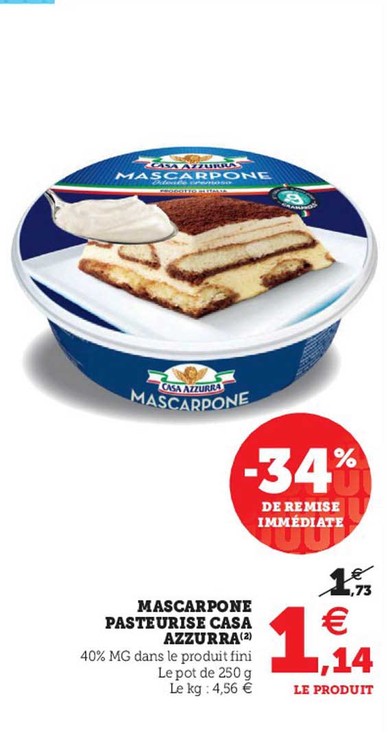 mascarpone pasteurisé casa azzurra