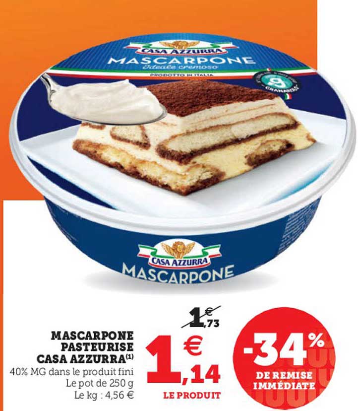 mascarpone pasteurisé casa azzurra