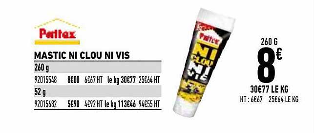 mastic ni clou ni vis pattex