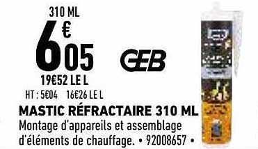 mastic réfractaire 310 ml geb