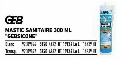 Mastic Sanitaire 300 Ml "gebsicone" Geb