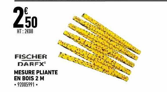 mesure pliante en bois 2 m fischer darex
