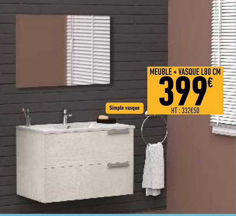 meuble + vasque l80 cm
