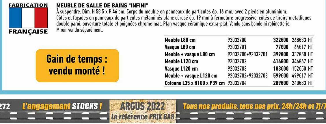 meuble de salle de bains "infini"