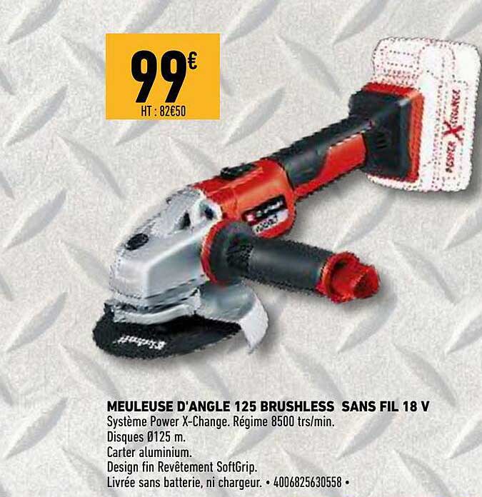 Meuleuse D'angle 125 Brushless Sans Fil 18 V