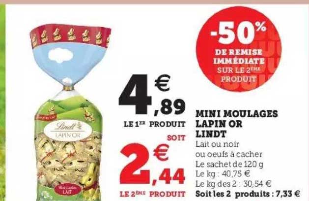 mini moulages lapin or lindt