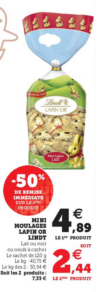 mini moulages lapin or lindt
