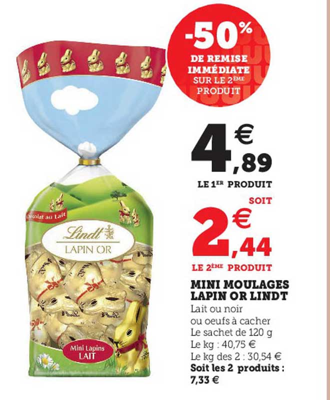 mini moulages lapin or lindt