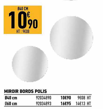 miroir bords polis