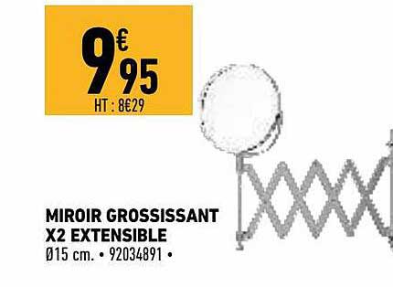 miroir grossissant x2 extensible