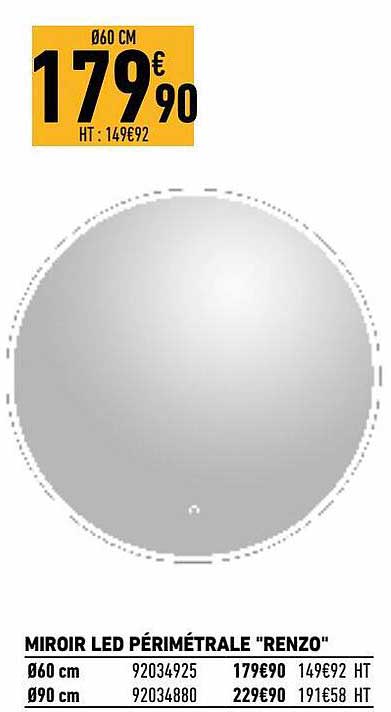 miroir led périmétrale "renzo"