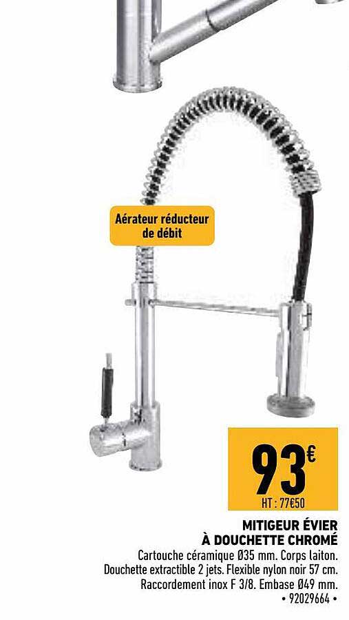 Mitigeur évier à Douchette Chromé