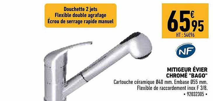 Mitigeur évier Chromé "bago"