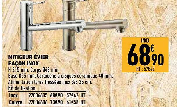 mitigeur évier façon inox